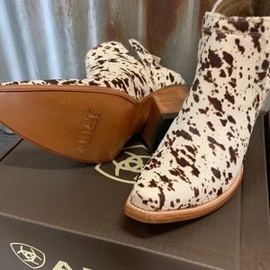 Ariat Dixon Cow Print Haircalf Booties